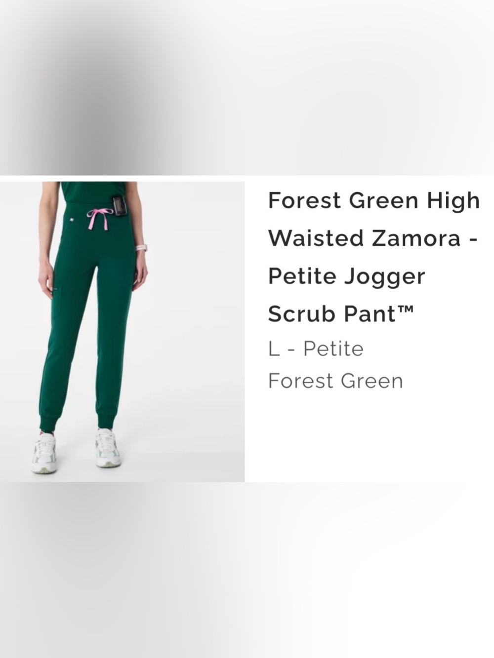 Zamora High-Waisted Petite Jogger Scrub Pant - Forest Green